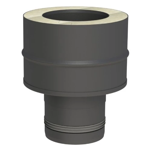 Pelletofenrohr - Übergang EW-PV Auf DW-FU - Schwarz - Jeremias Pellet-Line 1 Pelletofenrohr - Übergang EW-PV Auf DW-FU - Schwarz - Jeremias Pellet-Line