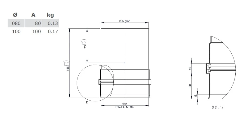 Pelletofenrohr - Kesselanschluss Mit Doppelmuffe Inkl. Messstutzen - Jeremias Pellet-Line 2 Pelletofenrohr - Kesselanschluss Mit Doppelmuffe Inkl. Messstutzen - Jeremias Pellet-Line – Bild 2