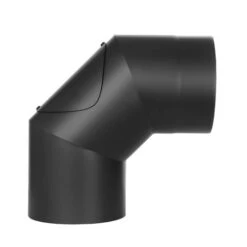 Ofenrohr - Doppelwandig - Winkel 90° Mit Tür Schwarz - Jeremias Iso-Line