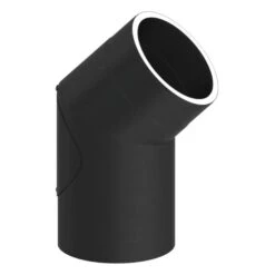 Ofenrohr - Doppelwandig - Winkel 45° Mit Tür Schwarz - Jeremias Iso-Line