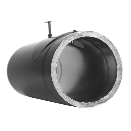 Ofenrohr - Doppelwandig - Längenelement 500 Mm Mit Drosselklappe Und Tür Schwarz - Jeremias Iso-Line 2 Ofenrohr - Doppelwandig - Längenelement 500 Mm Mit Drosselklappe Und Tür Schwarz - Jeremias Iso-Line – Bild 2
