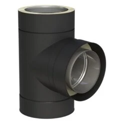 T-Anschluss 87° - Doppelwandig - Jeremias DW-BLACK