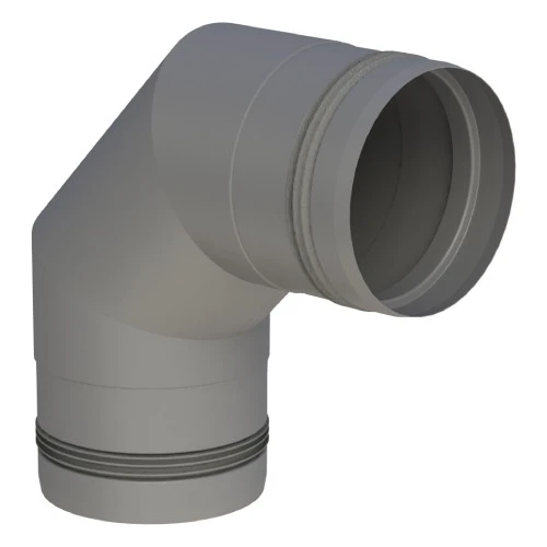 Pelletofenrohr - Winkel 90° Starr Mit Doppelmuffe Gussgrau - Jeremias Pellet-Line 1 Pelletofenrohr - Winkel 90° Starr Mit Doppelmuffe Gussgrau - Jeremias Pellet-Line