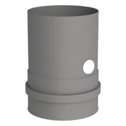 Pelletofenrohr - Kesselanschluss Gussgrau Mit Doppelmuffe Inkl. Messstutzen - Jeremias Pellet-Line