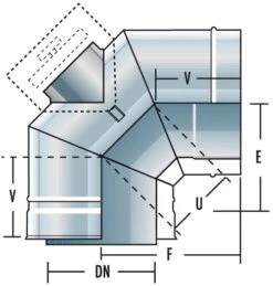 Bogen 90° Für Reinigungsdeckel - Doppelwandig - Raab DW-FU