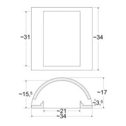 Keramische Lüftungsnische Inkl. LED Beleuchtung - CB-tec -Schornstein Fachhandel Verkäufe CB Keramische Luftungsnische Technischen Zeichnung 1600x1600