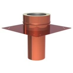 Grundplatte Für Kaminerhöhung (mit Rundem Einschub, L=220mm) Aus Kupfer- Doppelwandig - DW-FU