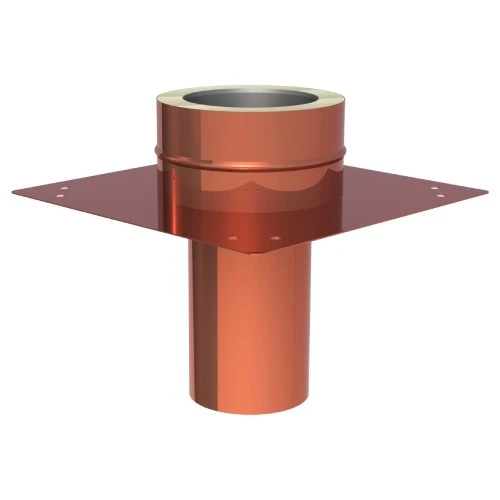 Grundplatte Für Kaminerhöhung (mit Rundem Einschub, L=220mm) Aus Kupfer- Doppelwandig - DW-FU 1 Grundplatte Für Kaminerhöhung (mit Rundem Einschub, L=220mm) Aus Kupfer- Doppelwandig - DW-FU