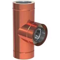 T-Anschluss 87° Mit Wassernase Aus Kupfer - Doppelwandig - Jeremias DW-FU