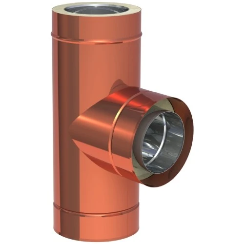 T-Anschluss 87° Mit Wassernase Aus Kupfer - Doppelwandig - Jeremias DW-FU 1 T-Anschluss 87° Mit Wassernase Aus Kupfer - Doppelwandig - Jeremias DW-FU