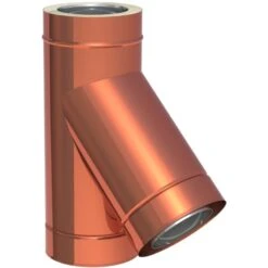 T-Anschluss 45° Mit Wassernase Aus Kupfer - Doppelwandig - Jeremias DW-FU