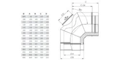 Winkel 90° Mit Revisionsöffnung Für Festbrennstoffe - Doppelwandig - Jeremias DW-FU -Schornstein Fachhandel Verkäufe DW19G zeichnung 1600x1600