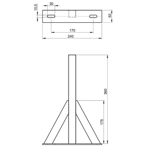 Wandteil Von DW24, Für Wandhalter 250-360 Mm Aus Kupfer Für Jeremias DW-FU 2 Wandteil Von DW24, Für Wandhalter 250-360 Mm Aus Kupfer Für Jeremias DW-FU – Bild 2