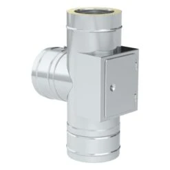 T-Anschluss 87° Inkl. Reinigung Gegenüberliegend (gleiche Höhe) - Doppelwandig - Jeremias DW-FU