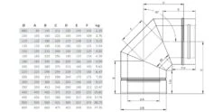 Winkel 90° Starr - Doppelwandig - Jeremias DW-FU -Schornstein Fachhandel Verkäufe DW60 zeichnung 1600x1600