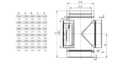 T-Anschluss 90° Mit Reinigung Gegenüberliegend - Doppelwandig - Jeremias DW-ECO 9 T-Anschluss 90° Mit Reinigung Gegenüberliegend - Doppelwandig - Jeremias DW-ECO -Schornstein Fachhandel Verkäufe DWETN309 Bauteilzeichnung 1600x1600