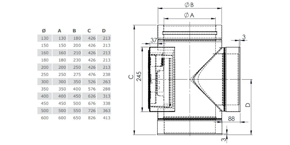 T-Anschluss 90° Mit Reinigung Gegenüberliegend - Doppelwandig - Jeremias DW-ECO 5 T-Anschluss 90° Mit Reinigung Gegenüberliegend - Doppelwandig - Jeremias DW-ECO – Bild 5
