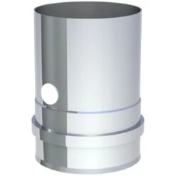 Pelletofenrohr - Kesselanschluss Mit Doppelmuffe Inkl. Messstutzen - Jeremias Pellet-Line