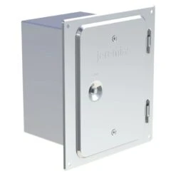 Edelstahlkamintüre 210 X 140 Mm Mit Schiebestutzen 150 Mm Schräg, Passend Für FU07K - Jeremias EW-FU