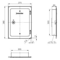 Edelstahlkamintüre 300 X 200 Mm Mit Schiebestutzen - Einwandig - Jeremias EW-FU -Schornstein Fachhandel Verkäufe Edelstahlkamintuere 300x200 mm mit Schiebestutzen Jeremias EW FU zeichnung 1600x1600