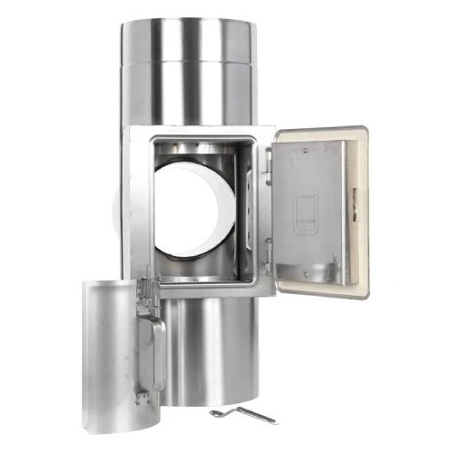 T-Anschluss 90° Mit Reinigung Gegenüberliegend (gleiche Höhe) - Doppelwandig - Jeremias DW-Vision 2 T-Anschluss 90° Mit Reinigung Gegenüberliegend (gleiche Höhe) - Doppelwandig - Jeremias DW-Vision – Bild 2