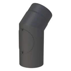 Ofenrohr - Winkel 45° Mit Tür - Schwarz - Jeremias Ferro-Lux -Schornstein Fachhandel Verkäufe FERRO1409 1600x1600