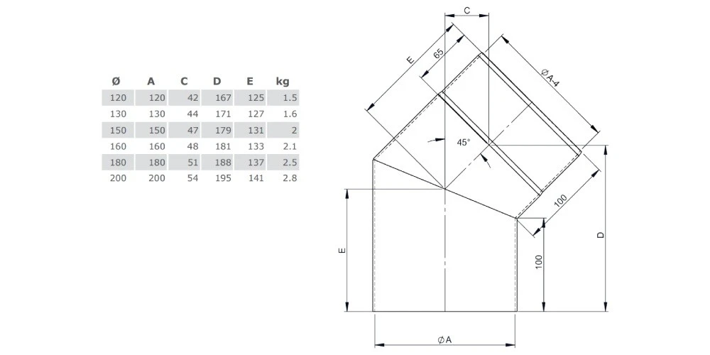 Ofenrohr - Winkel 45° Ohne Tür - Gussgrau - Jeremias Ferro-Lux 2 Ofenrohr - Winkel 45° Ohne Tür - Gussgrau - Jeremias Ferro-Lux – Bild 2