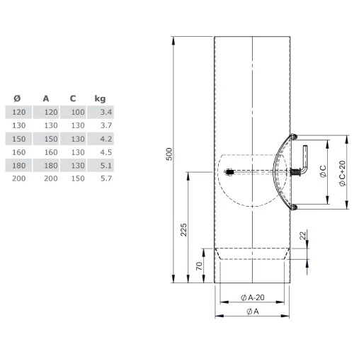 Ofenrohr - Längenelement 500mm Mit Drosselklappe Und Tür (ohne Einzug)- Gussgrau- Jeremias Ferro-Lux 2 Ofenrohr - Längenelement 500mm Mit Drosselklappe Und Tür (ohne Einzug)- Gussgrau- Jeremias Ferro-Lux – Bild 2