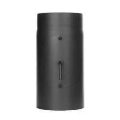 Ofenrohr - Längenelement 300 Mm Mit Drosselklappe Und Tür - Schwarz - Jeremias Ferro-Lux