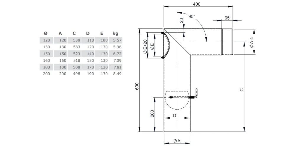 Ofenrohr - Kniewinkelrohr Mit Tür Und Drosselklappe - Schwarz - Jeremias Ferro-Lux 4 Ofenrohr - Kniewinkelrohr Mit Tür Und Drosselklappe - Schwarz - Jeremias Ferro-Lux – Bild 4