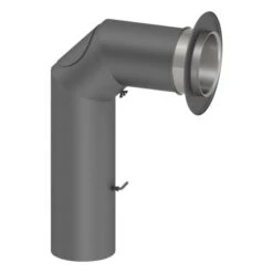 Ofenrohr - Winkelrohr (Schenkellänge 450/700 Mm)- Anschluss-SET Oben - Gussgrau - Jeremias Ferro-Lux