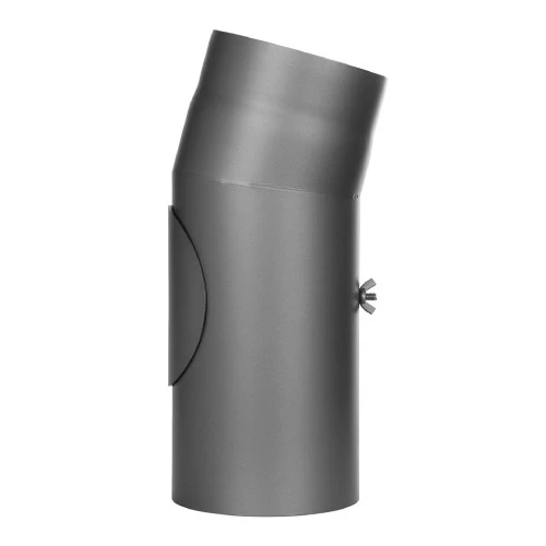Ofenrohr - Winkel 15° Mit Tür - Gussgrau - Jeremias Ferro-Lux 1 Ofenrohr - Winkel 15° Mit Tür - Gussgrau - Jeremias Ferro-Lux