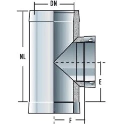 Feuerungsanschluss 90° Nicht Druckdicht - Doppelwandig - Raab DW-Alkon