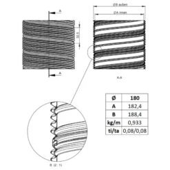 Flexrohr Doppellagig Ø 180 Mm, Edelstahl 9 Flexrohr Doppellagig Ø 180 Mm, Edelstahl -Schornstein Fachhandel Verkäufe Flexrohr 2 lagig 180 mm zeichnung 1600x1600
