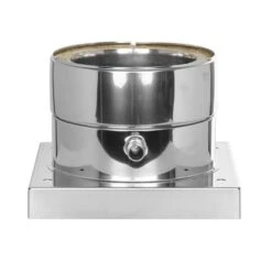 Grundplatte Mit Kondensatablauf Seitlich Und 1/2“ Nippel - Doppelwandig - Jeremias DW-ECO