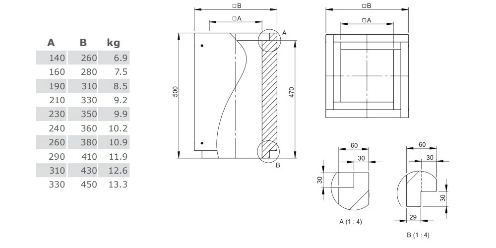 Leichtbauschornstein - Schachtelement 500 Mm - Jeremias FURADO-A 2 Leichtbauschornstein - Schachtelement 500 Mm - Jeremias FURADO-A – Bild 2