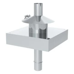 Kopfabdeckung Mit Mündungsrohr Aus Edelstahl Und Wetterkragen - Einwandig - Jeremias EW-PP