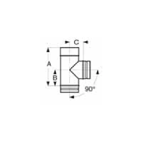Rauchrohranschluss 90° Mit Stutzen - Einwandig - Schiedel PRIMA PLUS 2 Rauchrohranschluss 90° Mit Stutzen - Einwandig - Schiedel PRIMA PLUS – Bild 2