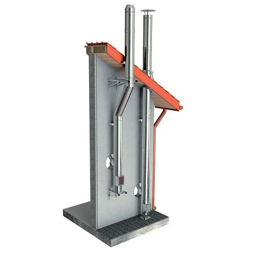 Edelstahlschornstein Doppelwandig Ø 130 Mm Bausatz - Reuter DW-BLUE 1 Edelstahlschornstein Doppelwandig Ø 130 Mm Bausatz - Reuter DW-BLUE