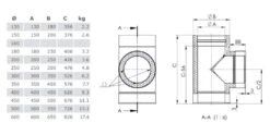 T-Anschluss 90° - Doppelwandig - Jeremias DW-ECO -Schornstein Fachhandel Verkäufe T Anschluss 90 Jeremias DW ECO Bauteilzeichnung 1600x1600