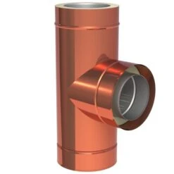 T-Anschluss 90° Mit Wassernase Aus Kupfer - Doppelwandig - Jeremias DW-FU