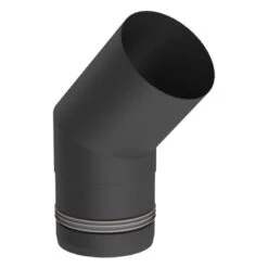 Pelletofenrohr - Winkel 45° Starr - Schwarz - Jeremias Pellet-Line