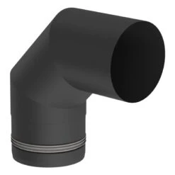 Pelletofenrohr - Winkel 90° Starr - Schwarz - Jeremias Pellet-Line