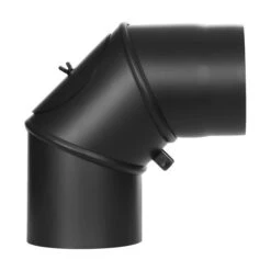 Ofenrohr - Winkel Drehbar 0-90° Mit Tür - Schwarz - Jeremias Ferro-Lux