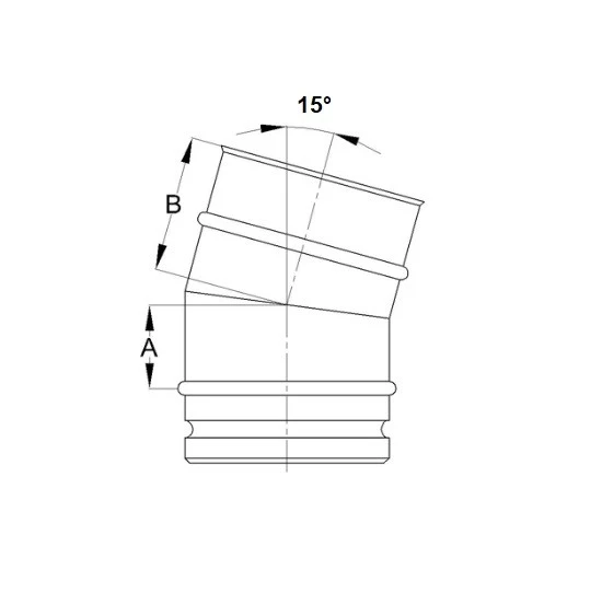 Bogen 15° - Einwandig - Schiedel PRIMA PLUS 2 Bogen 15° - Einwandig - Schiedel PRIMA PLUS – Bild 2